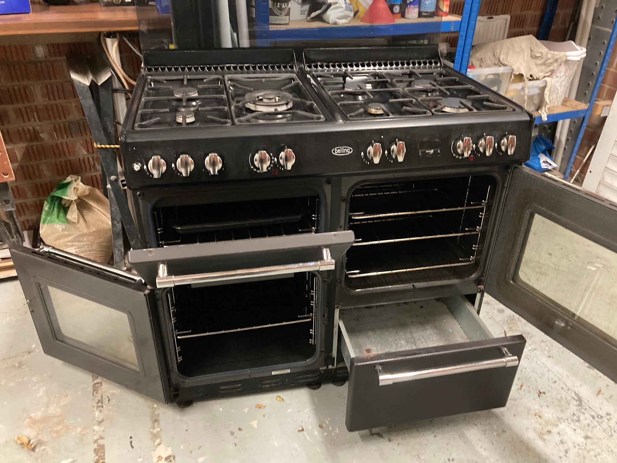 Belling Countryrange 100DF 1m wide gas hob electric range cooker SOLD ...