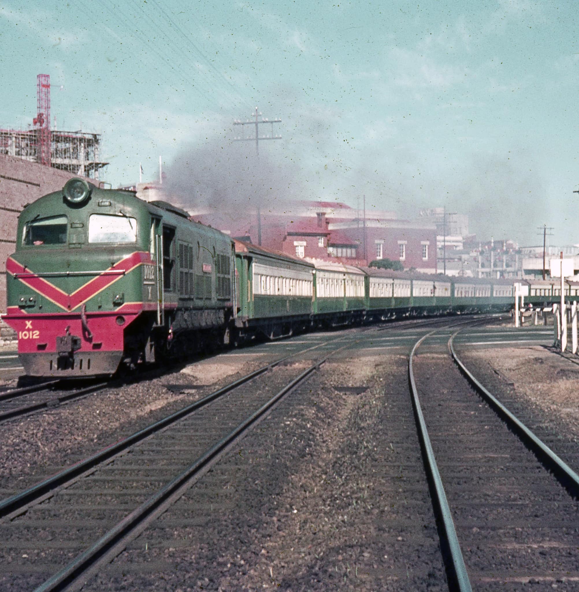 Railways - WAGR X1012 Ballardong departs Perth with an Australind ...