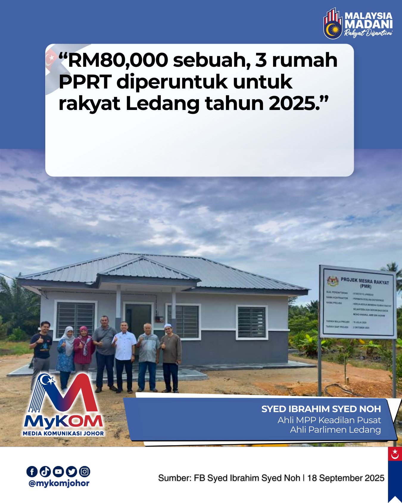 Media - 🏠 Rumah PPRT untuk keluarga di Serom, Tangkak! ️ Saudara Mohd ...