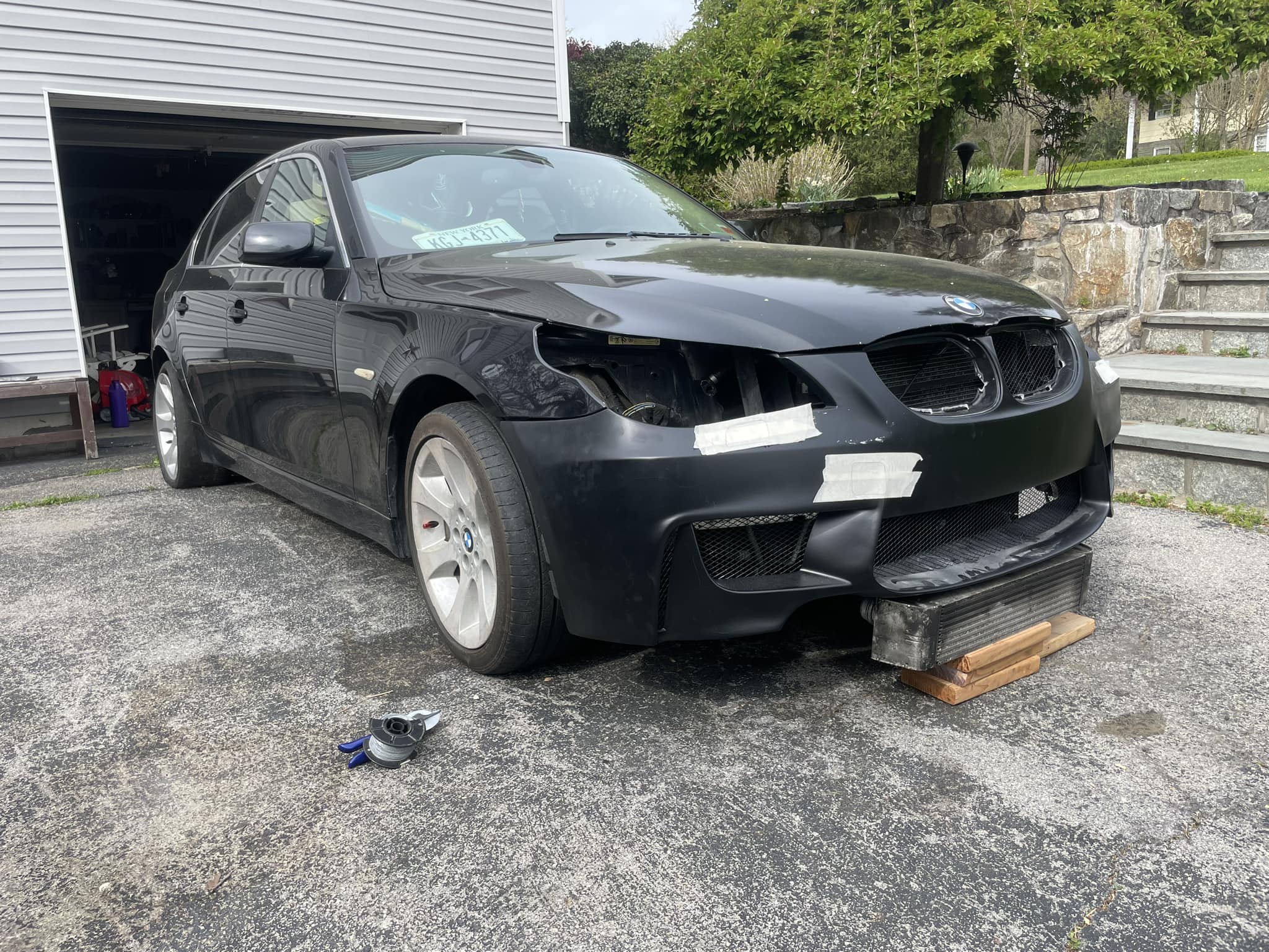 Mtech Style Front Bumper Cover For BMW 5 Series E60 – No Fog Holes, With PDC, Unpainted Black
