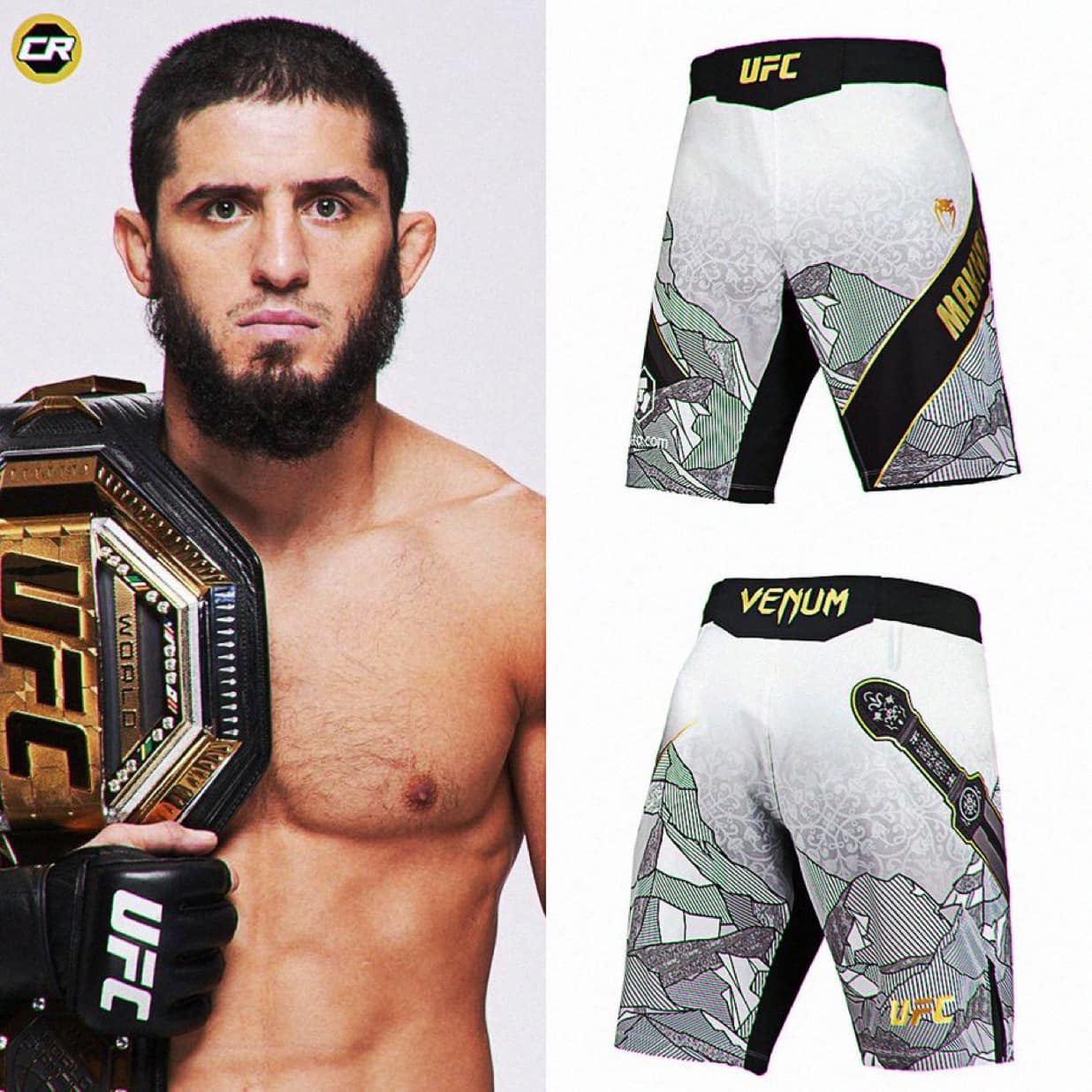 First look at Islam Makhachev's custom fight shorts for #UFC311 👀🔥