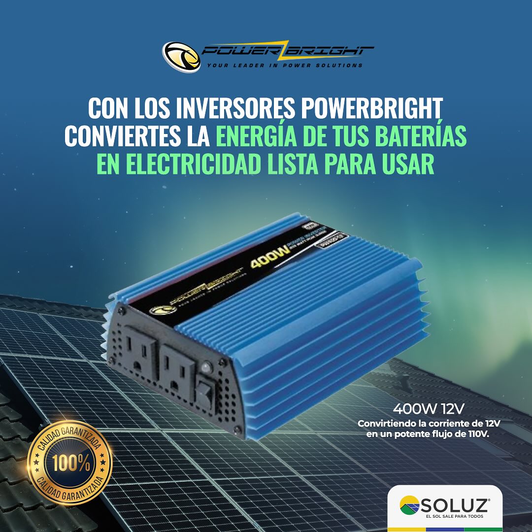 SOLUZ - El inversor PowerBright de 400W 12V te permite convertir la ...