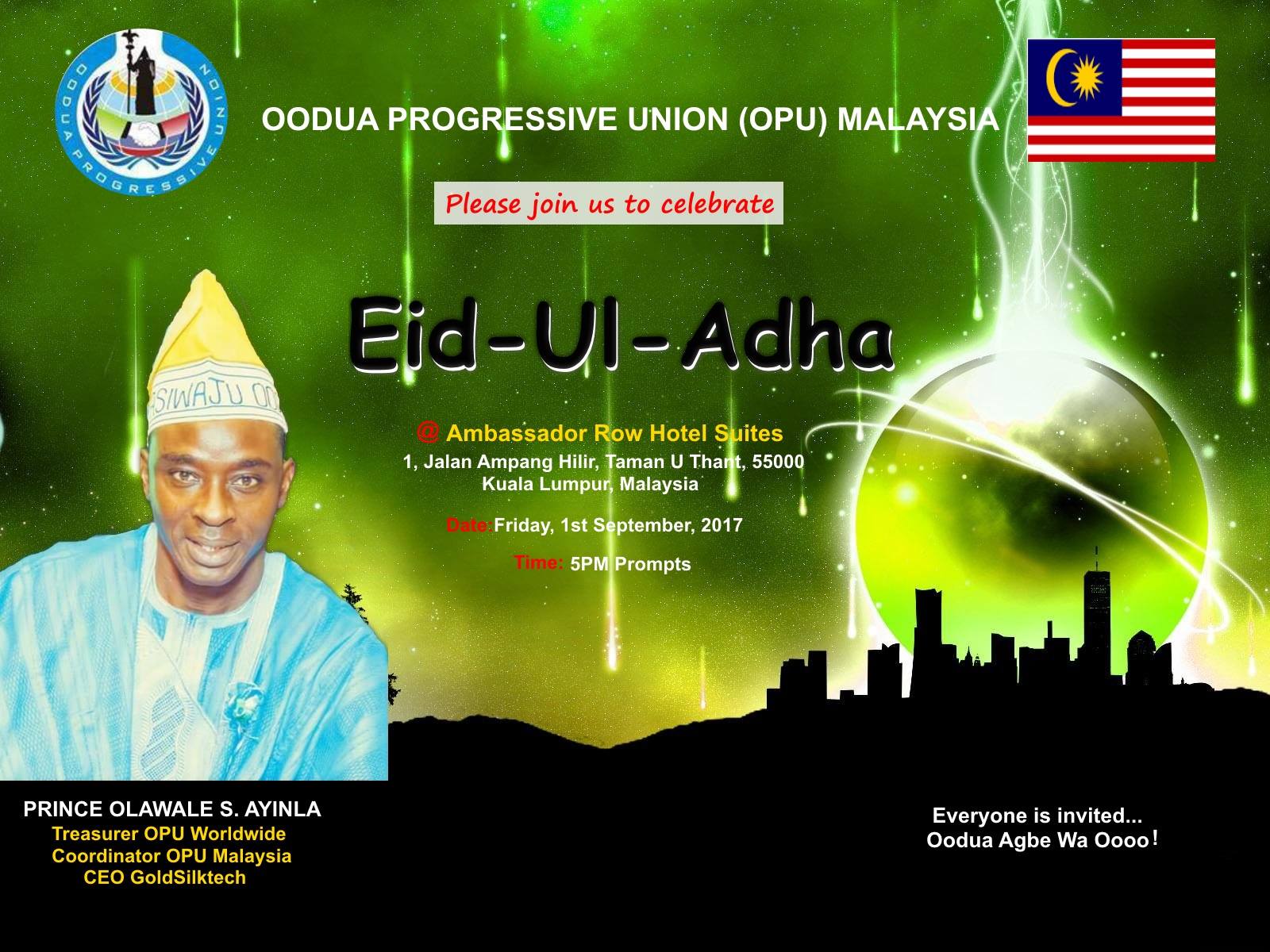 Oodua Progressive Union, OPU Malaysia. | Kuala Lumpur