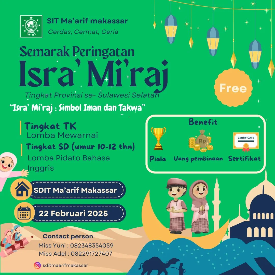 📢 SEMARAK ISRA' MI'RAJ SIT MA'ARIF... - Sdit Ma'arif Makassar