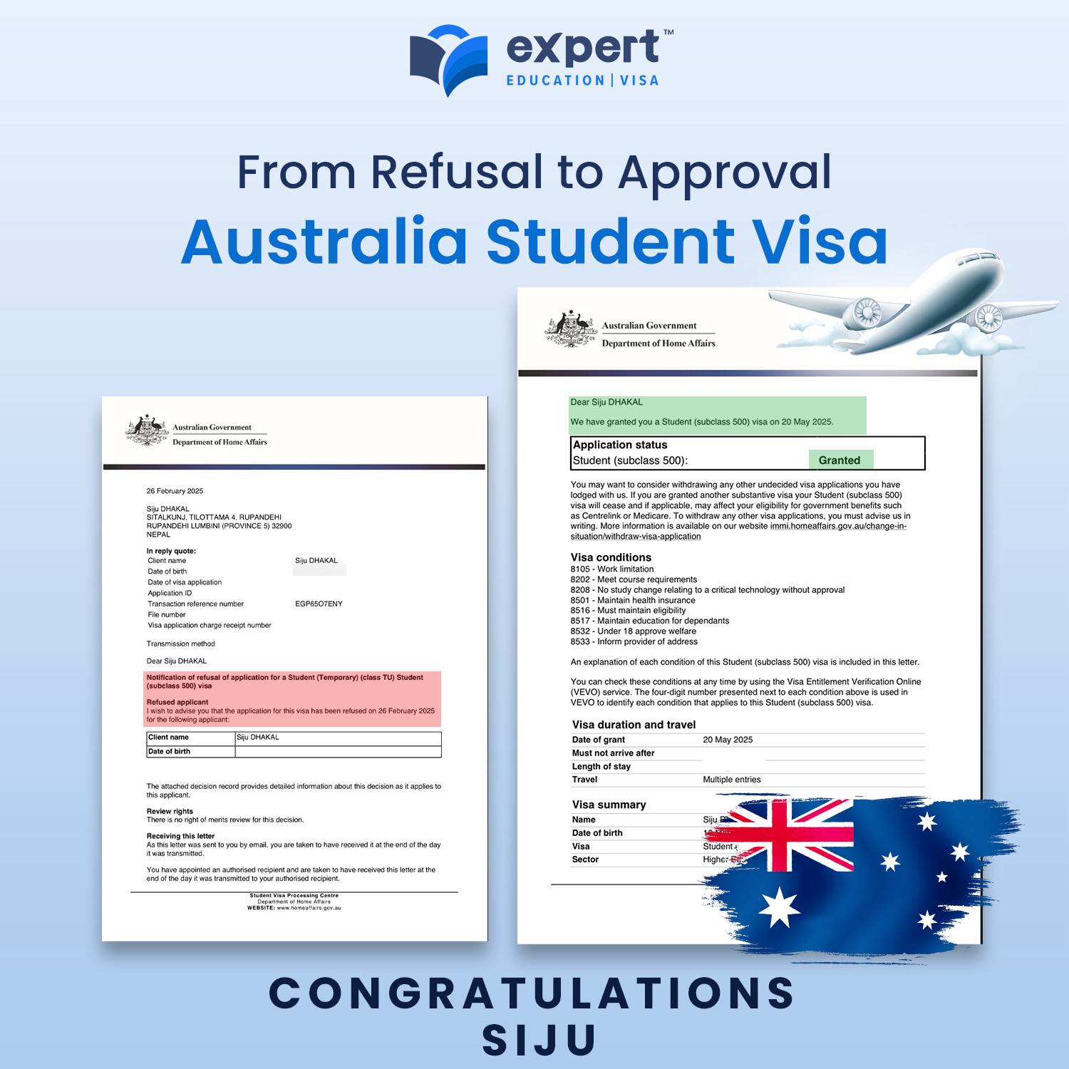 Expert - 𝐅𝐫𝐨𝐦 𝐫𝐞𝐣𝐞𝐜𝐭𝐢𝐨𝐧 𝐭𝐨 𝐚𝐩𝐩𝐫𝐨𝐯𝐚𝐥-𝐀𝐮𝐬𝐭𝐫𝐚𝐥𝐢𝐚 𝐕𝐢𝐬𝐚 𝐒𝐮𝐜𝐜𝐞𝐬𝐬🇦🇺 Previously ...