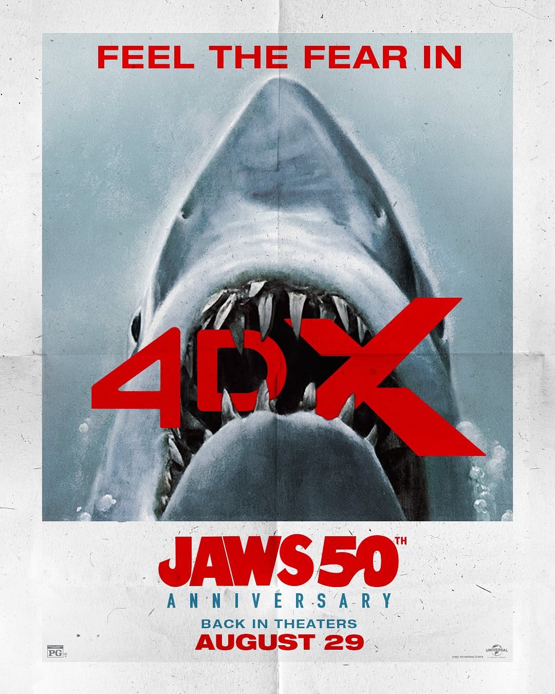 First poster for the 50th anniversary IMAX re-release of 'JAWS