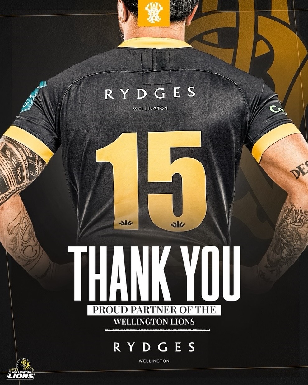 Wellington - RYDGES REJOINS LIONS AS 2025 JERSEY PARTNER WRFU is ...
