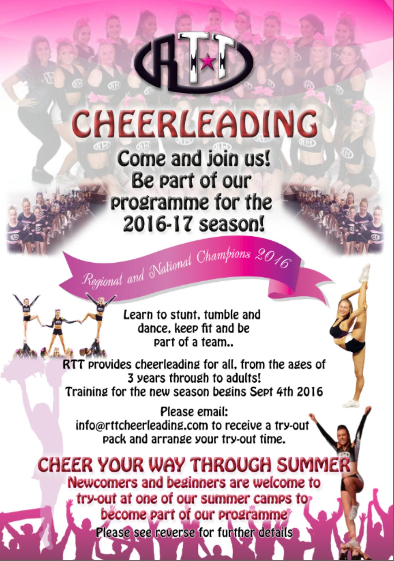 🎀NEW SEASON INFO🎀 We are super excited... - RTT Cheerleading | Facebook