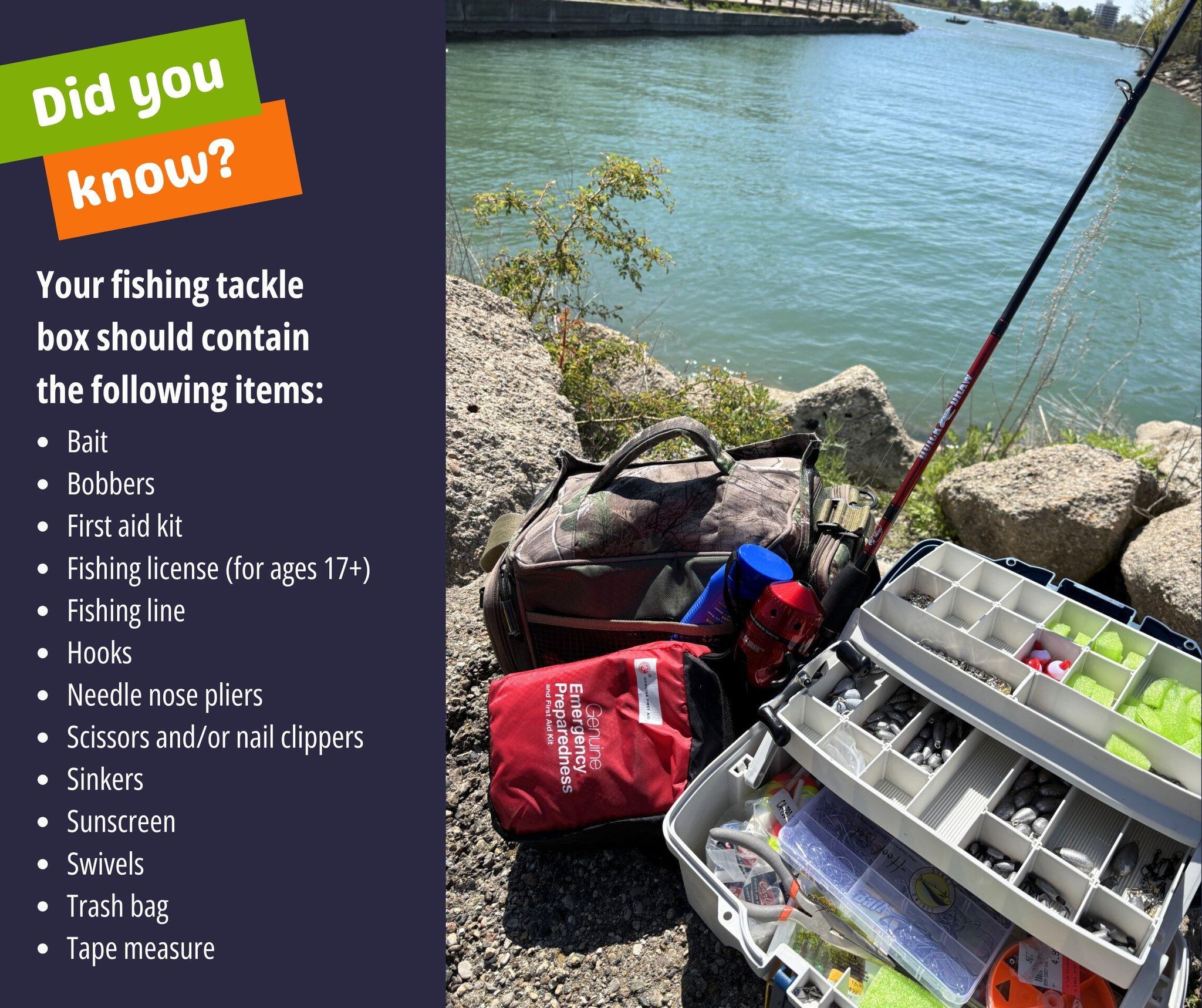 first aid kit fishing tackle box Sports In Large Orange Medical Case by MFASCO crickets not include) Breakwater Supply Waterproof Marine First