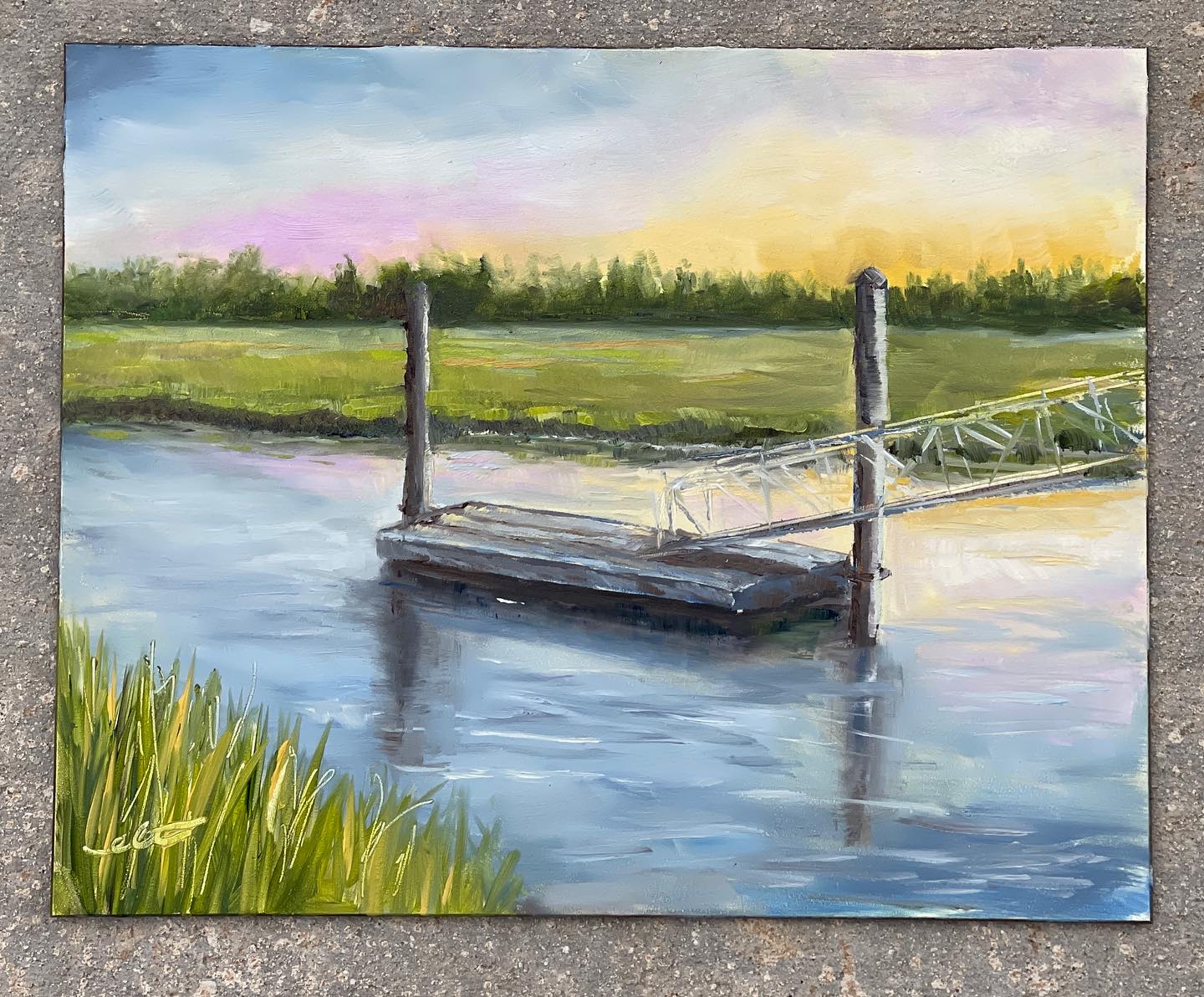 Ellen - “Evening Tide” 8”x10” oil Because of the curve of Coastal ...