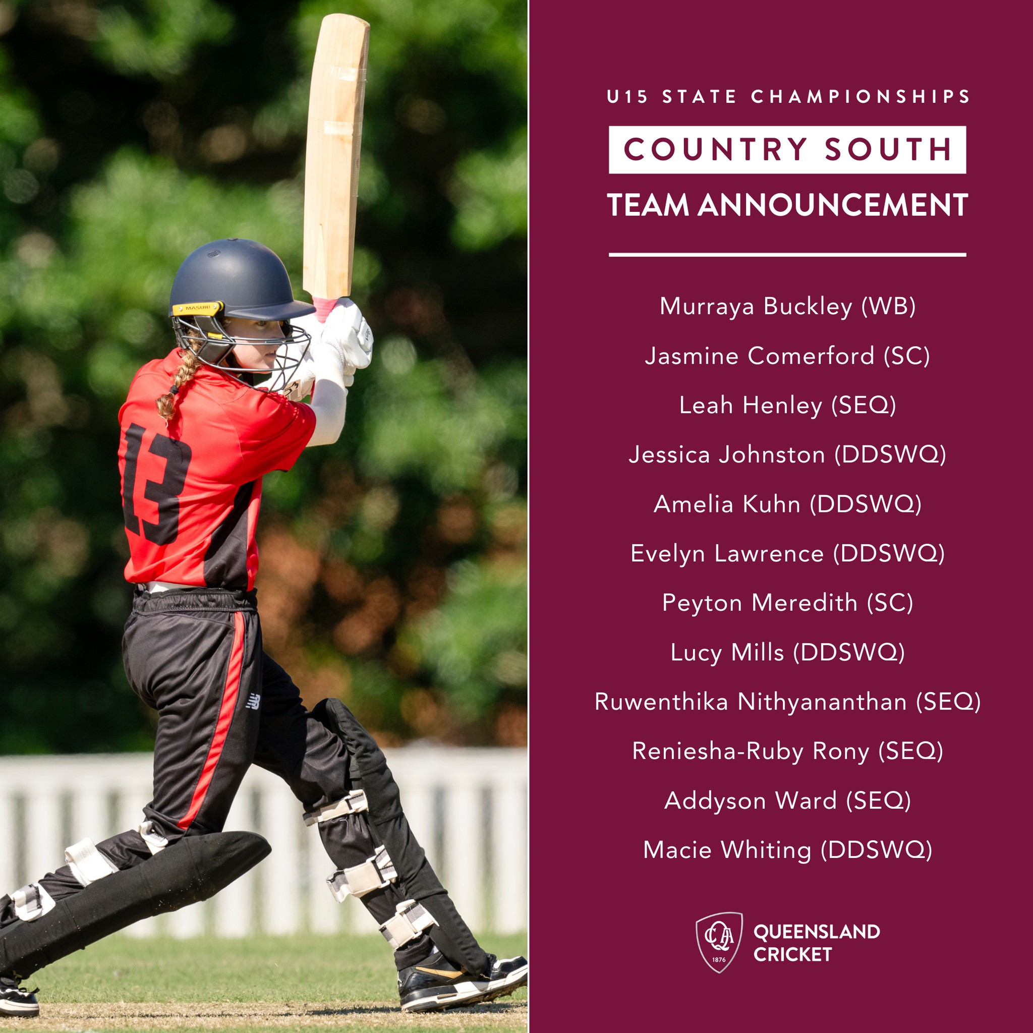 Cricket - Congratulations to young Hornet Addison Ward on her selection ...