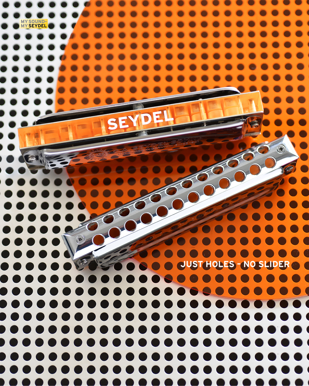 Chromatically playing Seydel non-slider on a rack