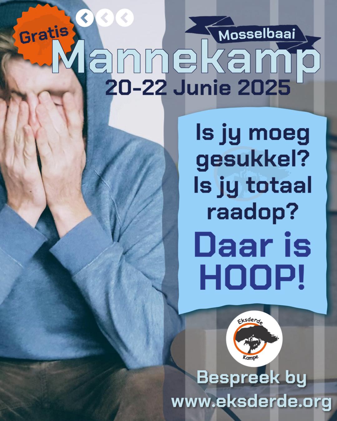 Eksderde - 𝐆𝐑𝐀𝐓𝐈𝐒 𝐌𝐀𝐍𝐍𝐄𝐊𝐀𝐌𝐏 📍 Mosselbaai 🗓️ 20-22 Junie 2025 😔 Weet jy ...