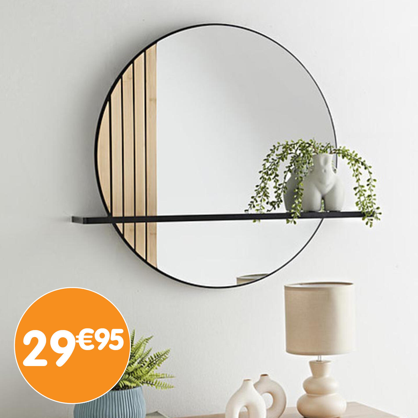 B&M - Un miroir qui a tout bon ! Design rond et moderne Étagère ...