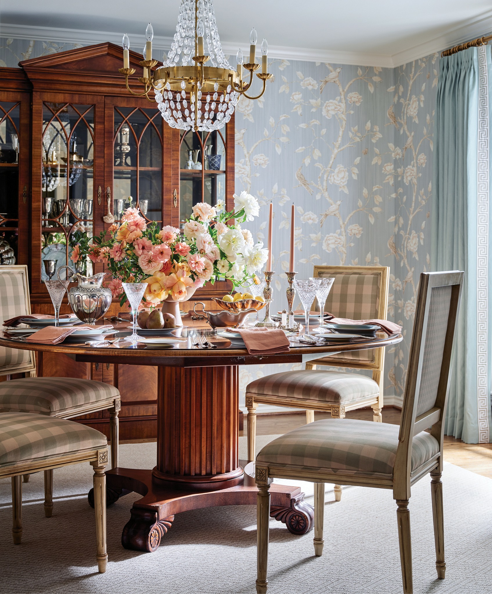 Southern - An instant upgrade in the dining room of this Dallas home ...