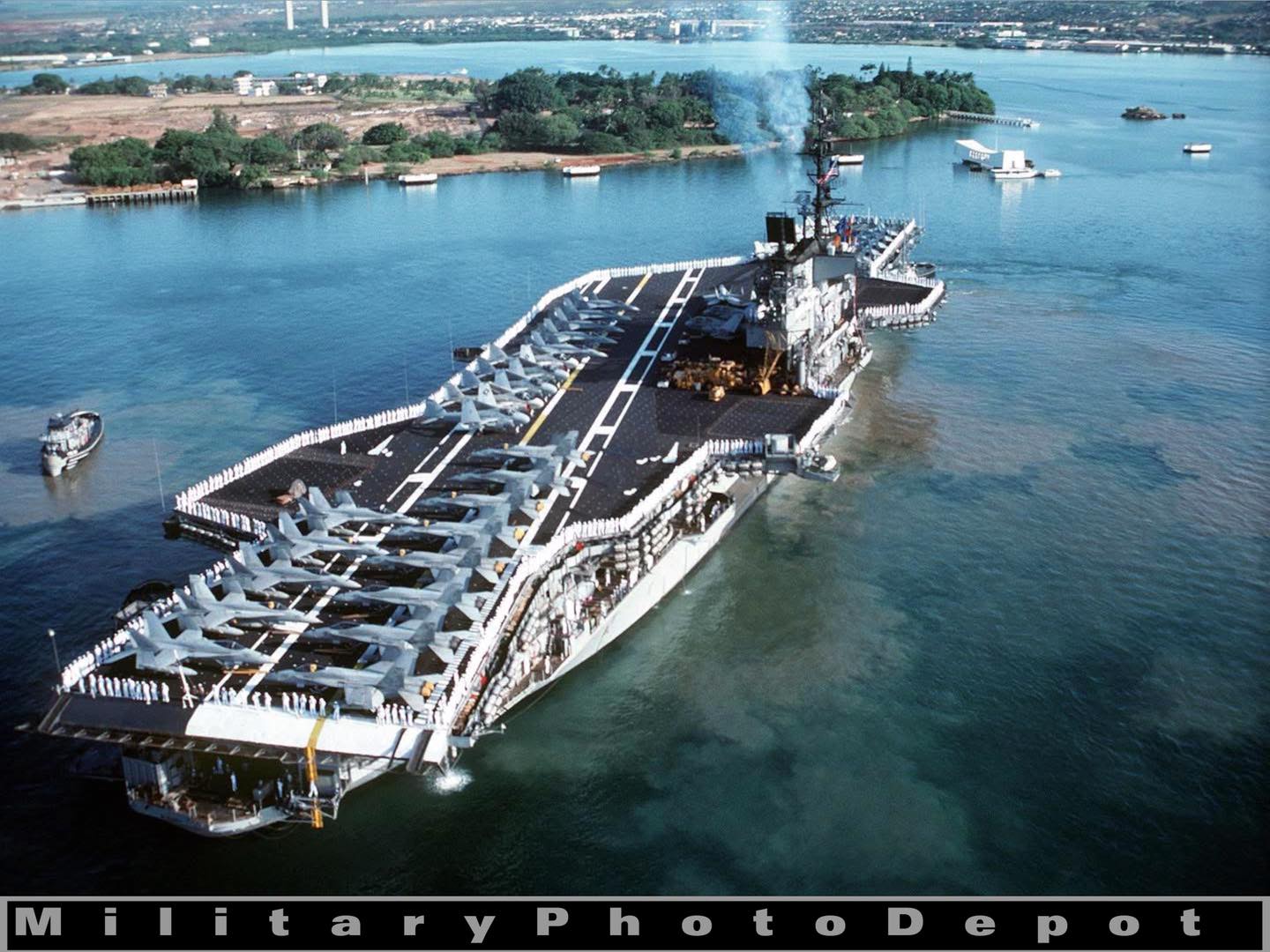 USS MIDWAY (CV-41) leaving San Francisco. The photo from the