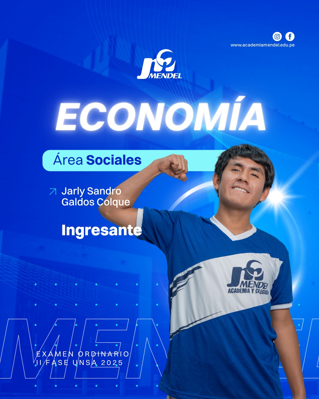 Academia - 🎓 ¡Felicidades, Jarly Galdos! 🏆💙 Ahora eres ingresante a ...