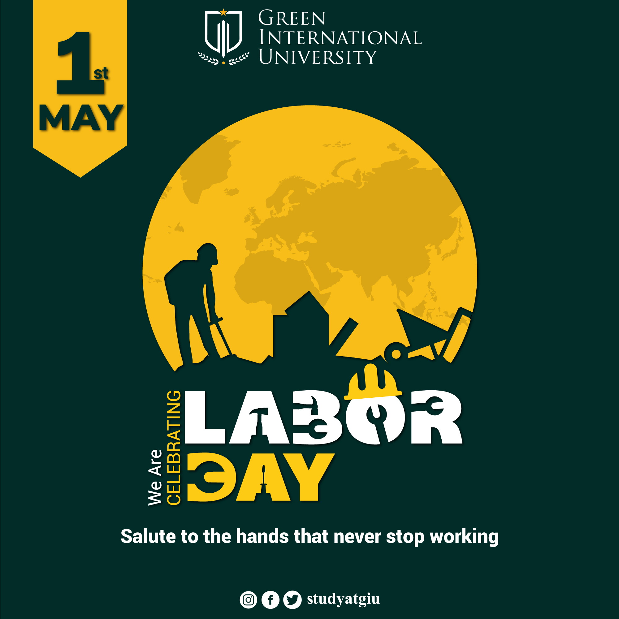 Green - 1st May Happy Labour Day! Today, we salute the hands that build ...