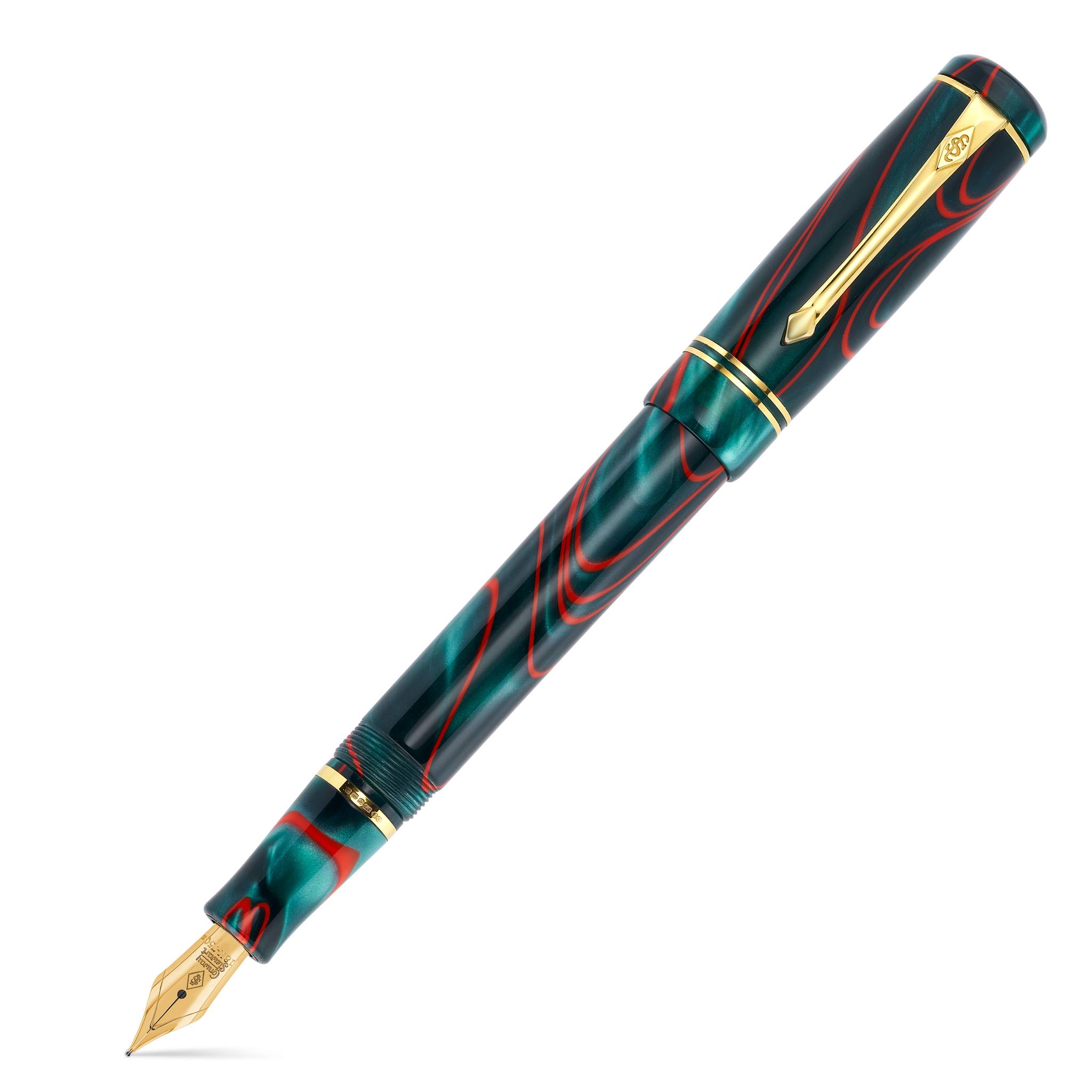 Conway Stewart Winston fountain pen in unique Red Whirl color