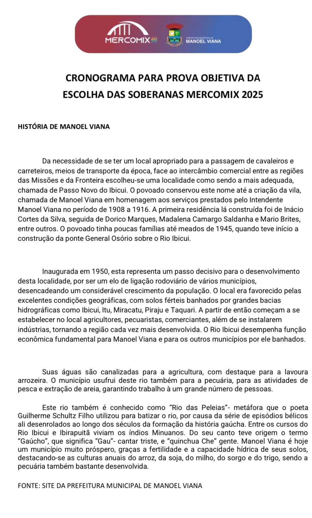 A Prefeitura... - Prefeitura Municipal de Manoel Viana | Facebook