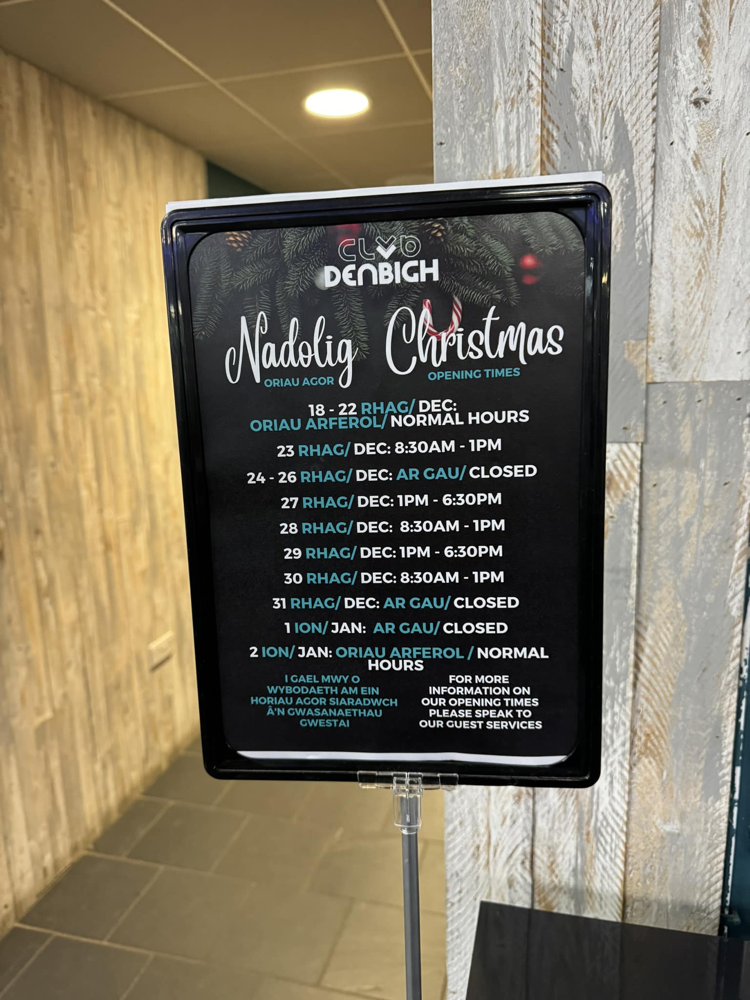 Festive Open Hours for Club Denbigh🎄🎅🏽