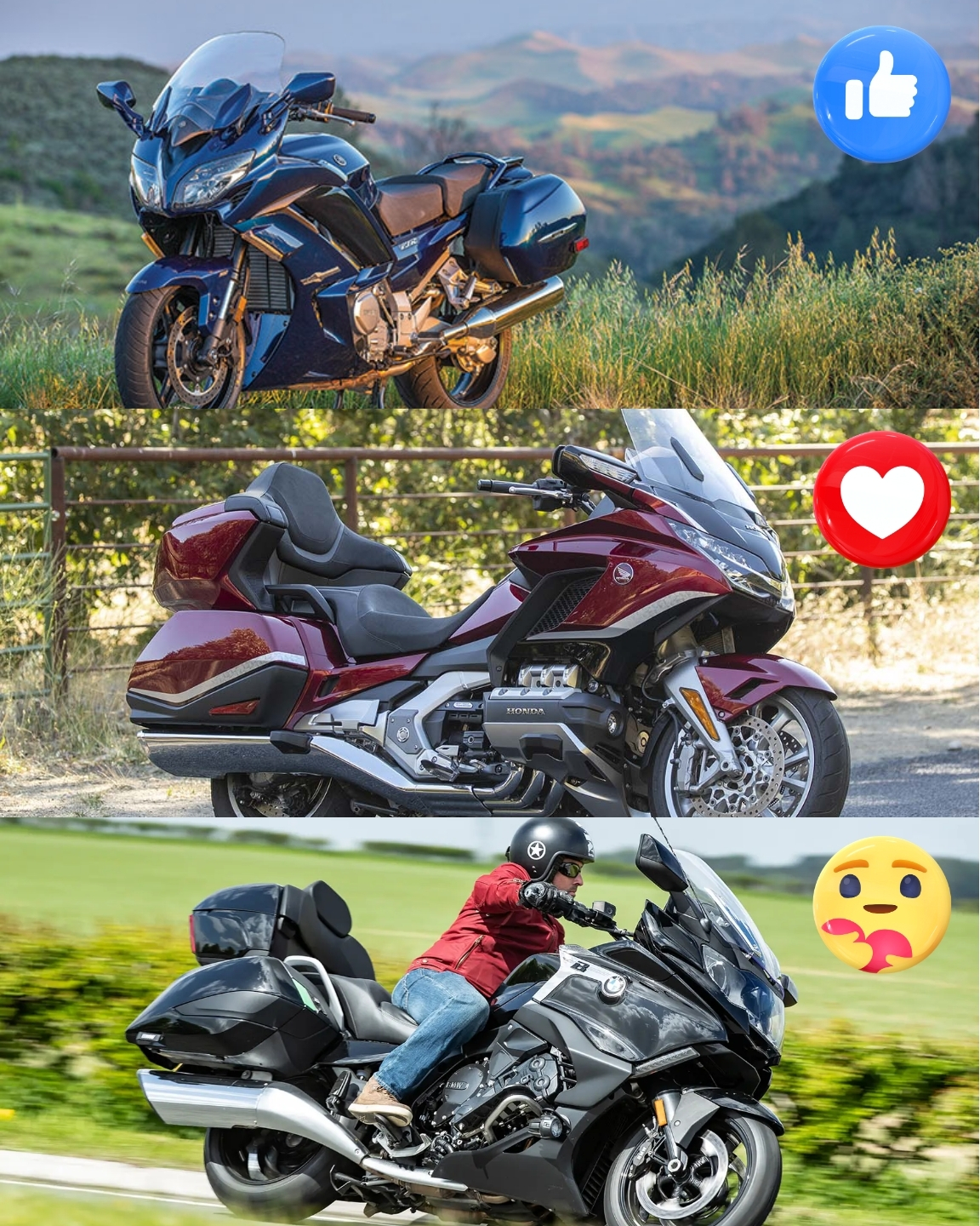 Honda Gold Wing Tour DCT vs BMW K1600 Grand America vs Yamaha