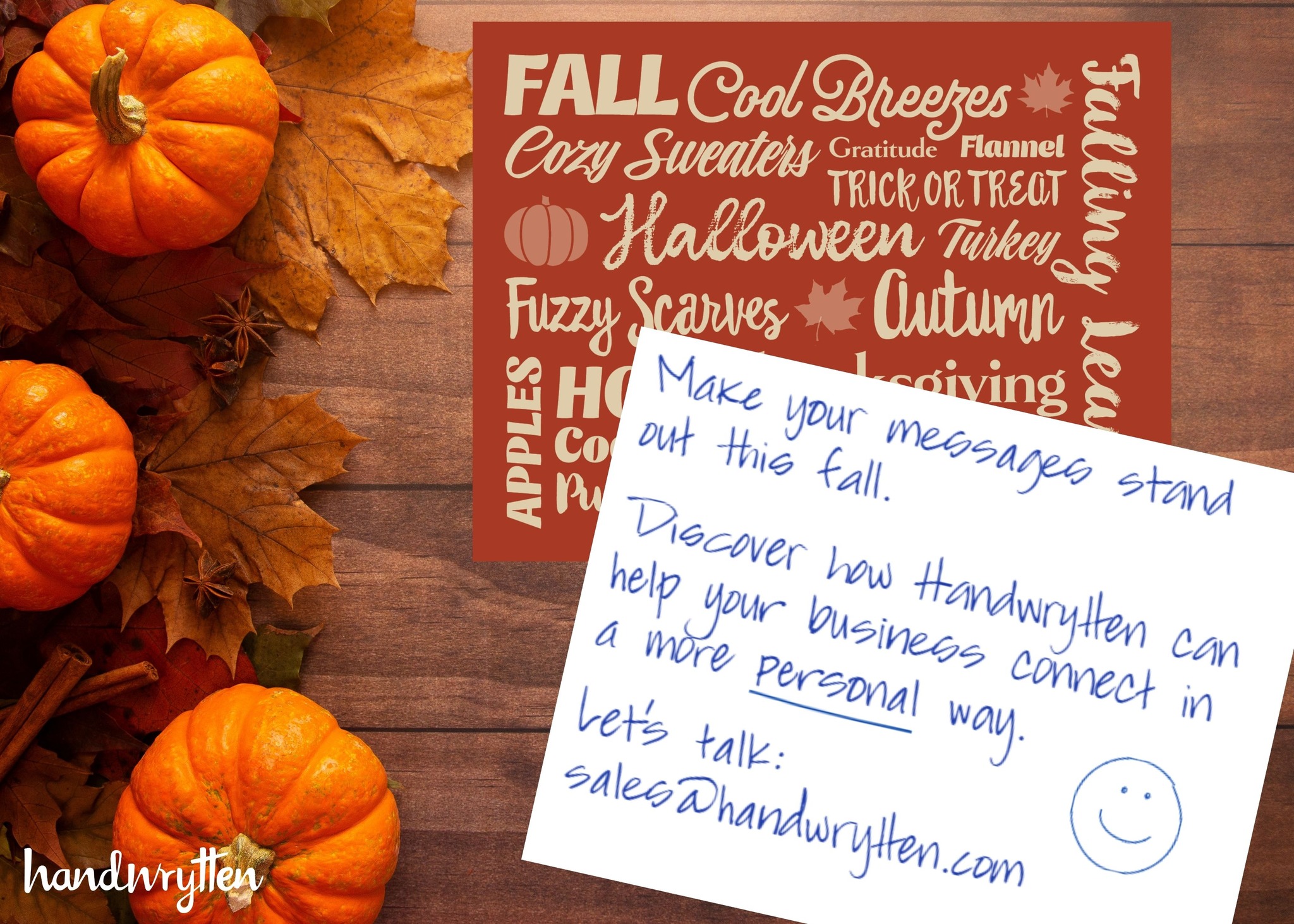 Handwrytten - 🍂 Make your message stand out this fall.... | Facebook