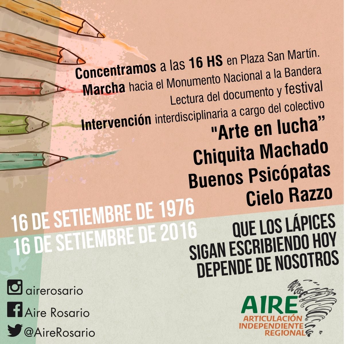 AIRE Rosario - LOS ESTUDIANTES MARCHAMOS este 16 de setiembre. A 40 ...