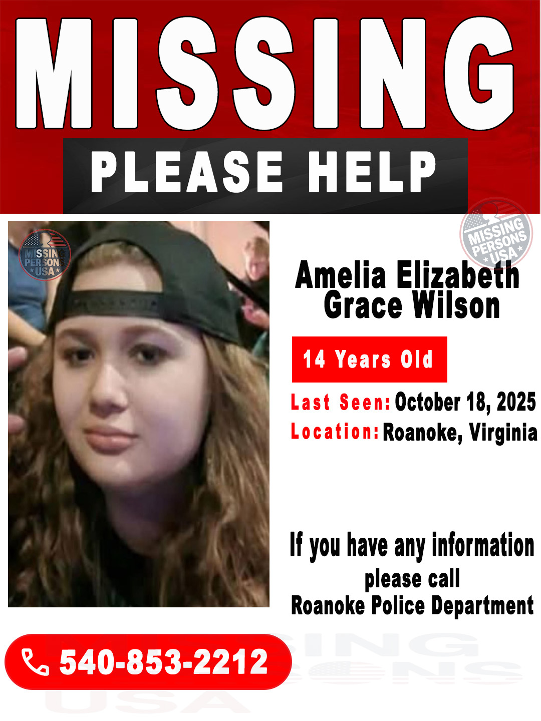 Missing - 🚨 MISSING TEEN ALERT – ROANOKE, VIRGINIA 🚨 14-Year-Old Girl ...