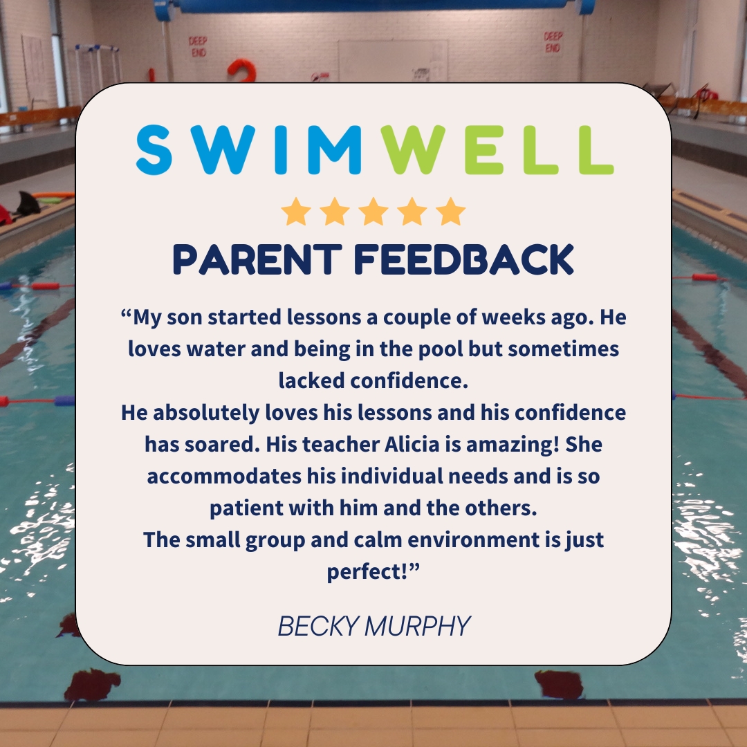 Swimwell - 𝗣𝗢𝗦𝗜𝗧𝗜𝗩𝗘 𝗣𝗔𝗥𝗘𝗡𝗧 𝗙𝗘𝗘𝗗𝗕𝗔𝗖𝗞! Becky’s son has had his swimming ...