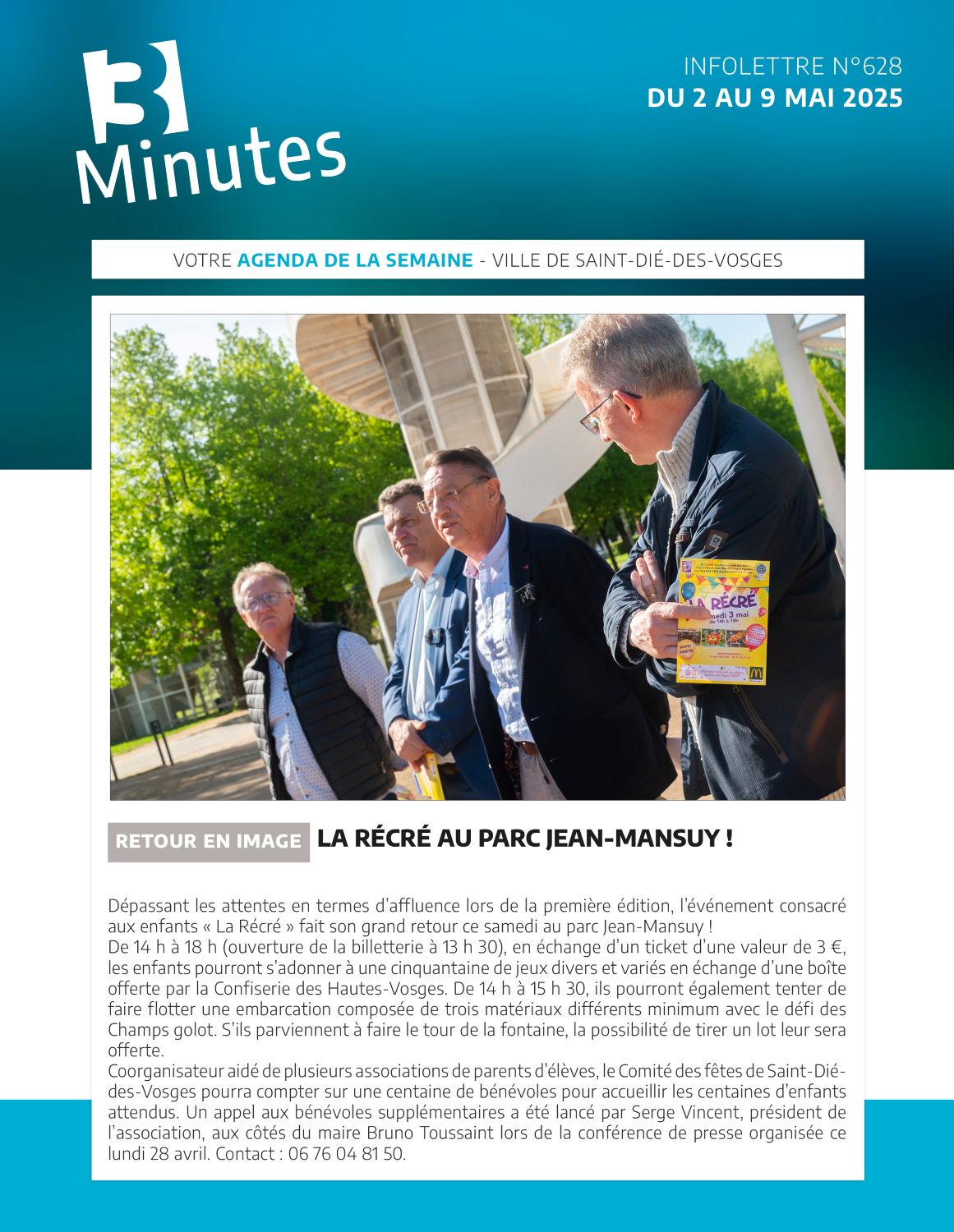 Ville - [LE TROIS MINUTES] Votre infolettre du 2 au 9 mai est ...