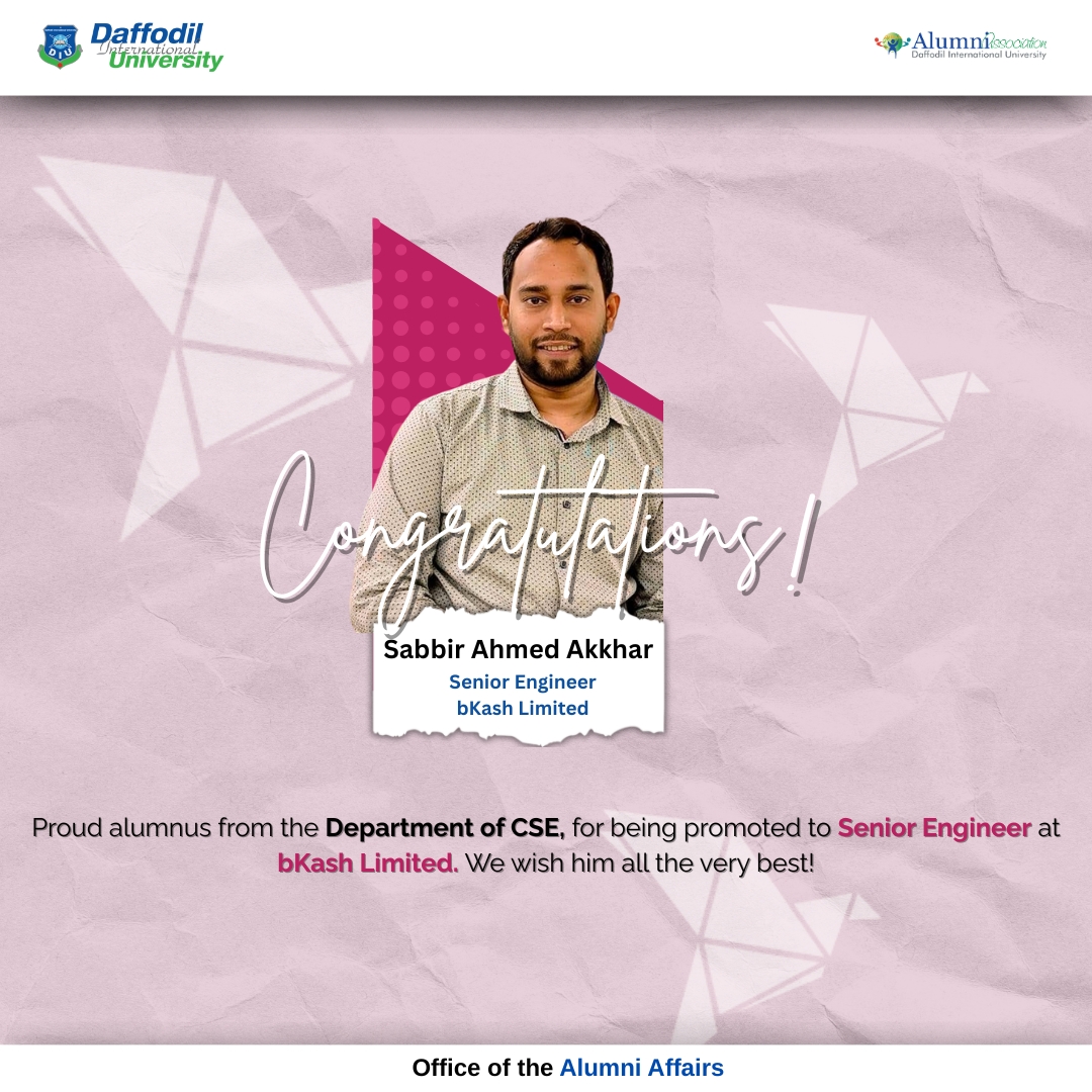 Daffodil - We congratulate our proud alumnus from the Department of ...