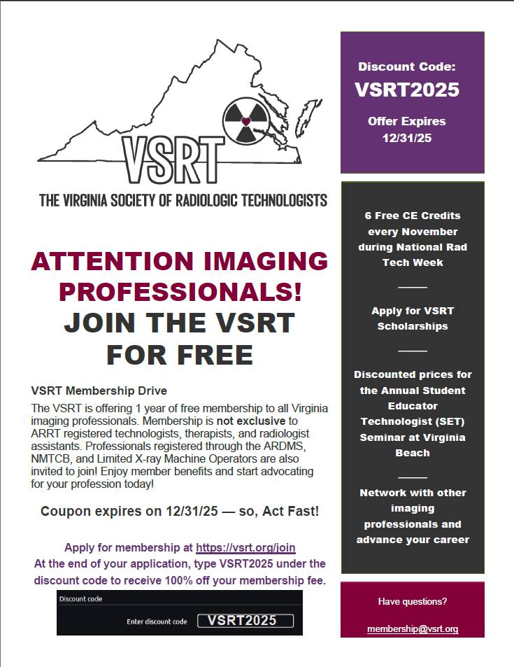 Exciting... - Virginia Society of Radiologic Technologists | Facebook