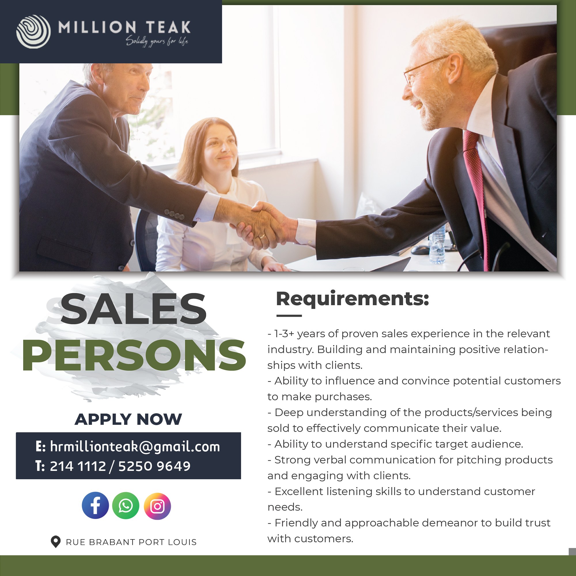 Million Teak - 🌟 WE'RE HIRING! 🌟 Ready to level up your... | Facebook