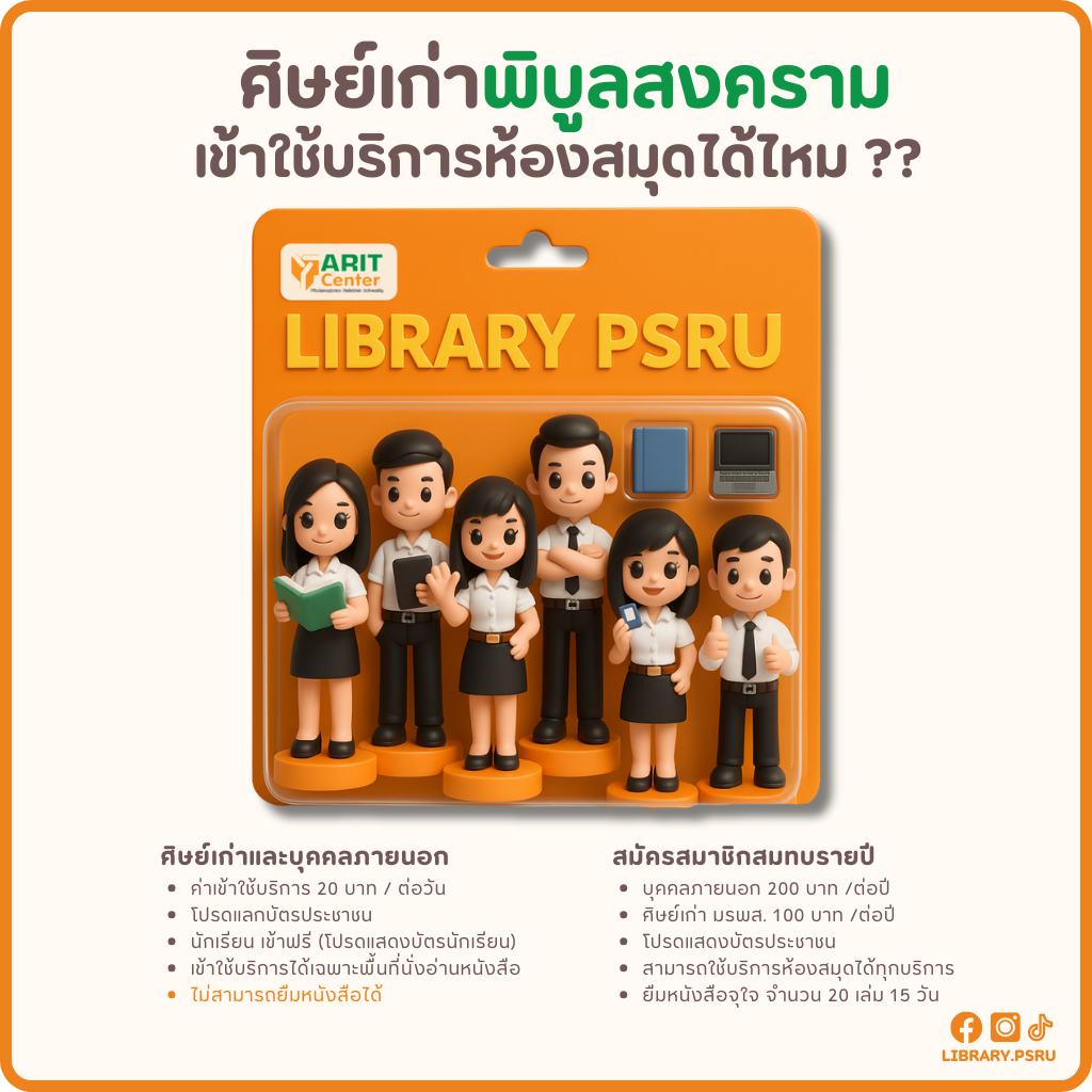 ศิษย์เก่าพิบูลสงคราม เข้าใช้บริการห้องสมุดได้ไหม ?? . . . วันนี้แอดมิน ...