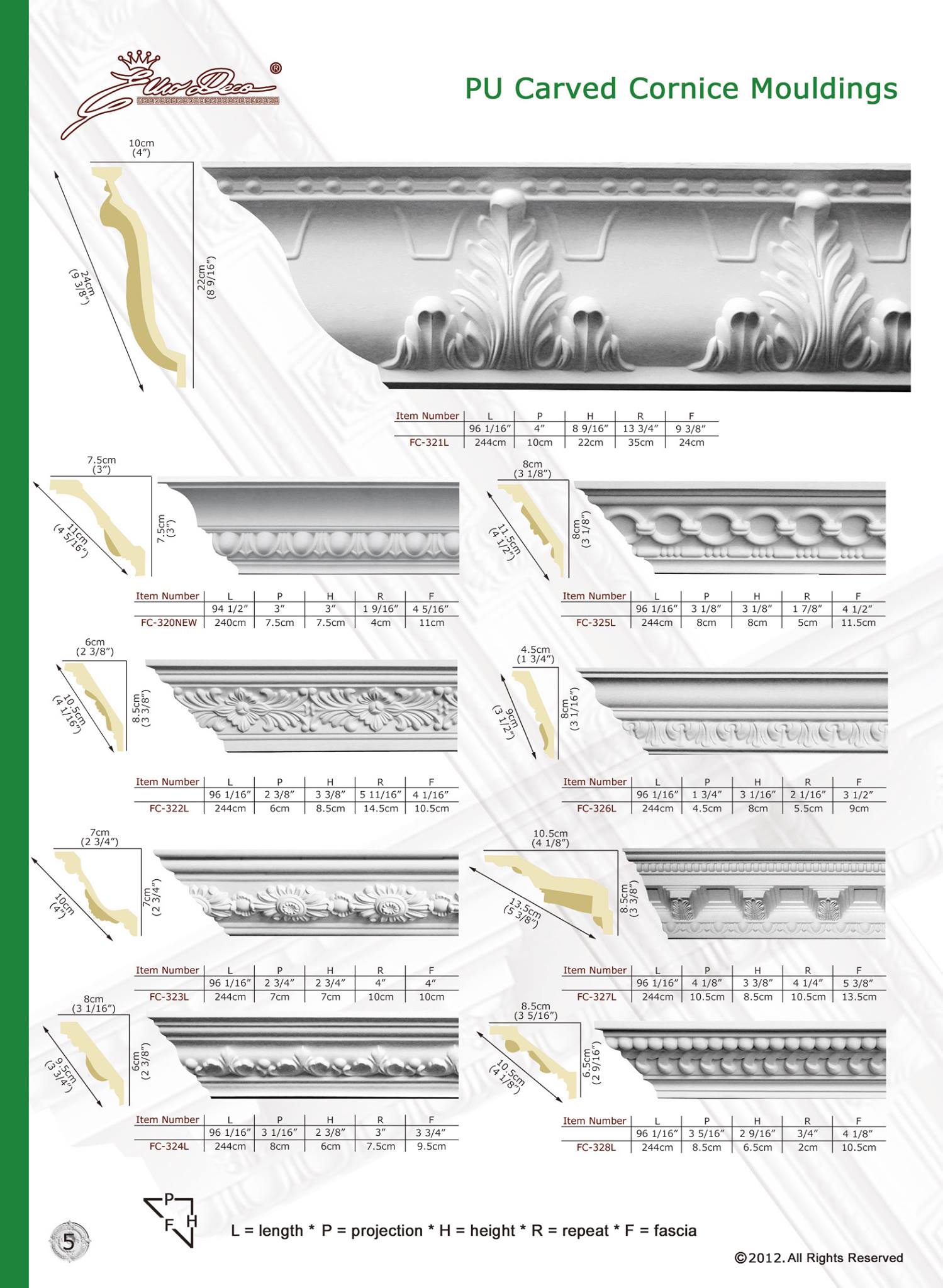 Polyurethane Cornice: PU Cornice/Crown moulding