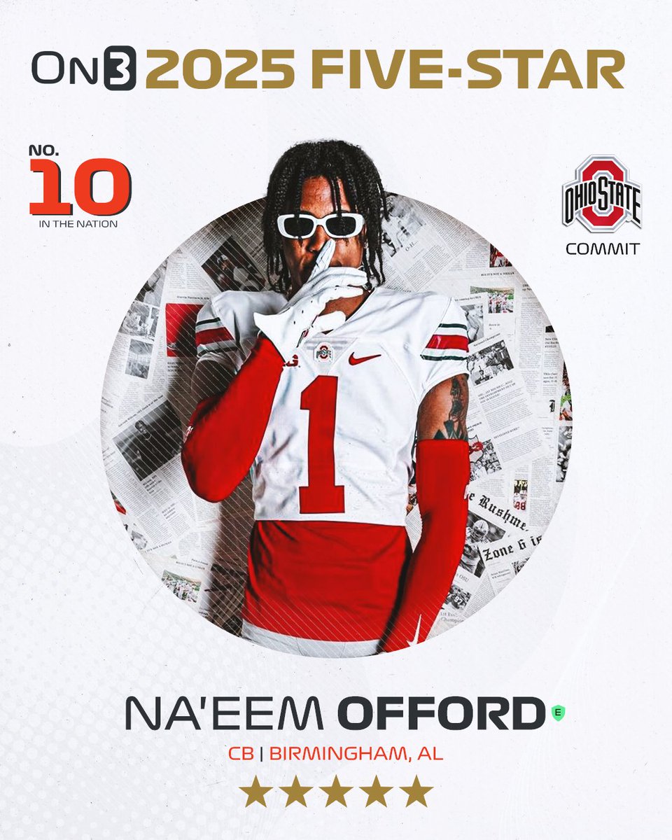 Ohio - Ohio State cornerback Na'eem Offord is now ranked as a a 5⭐ ...