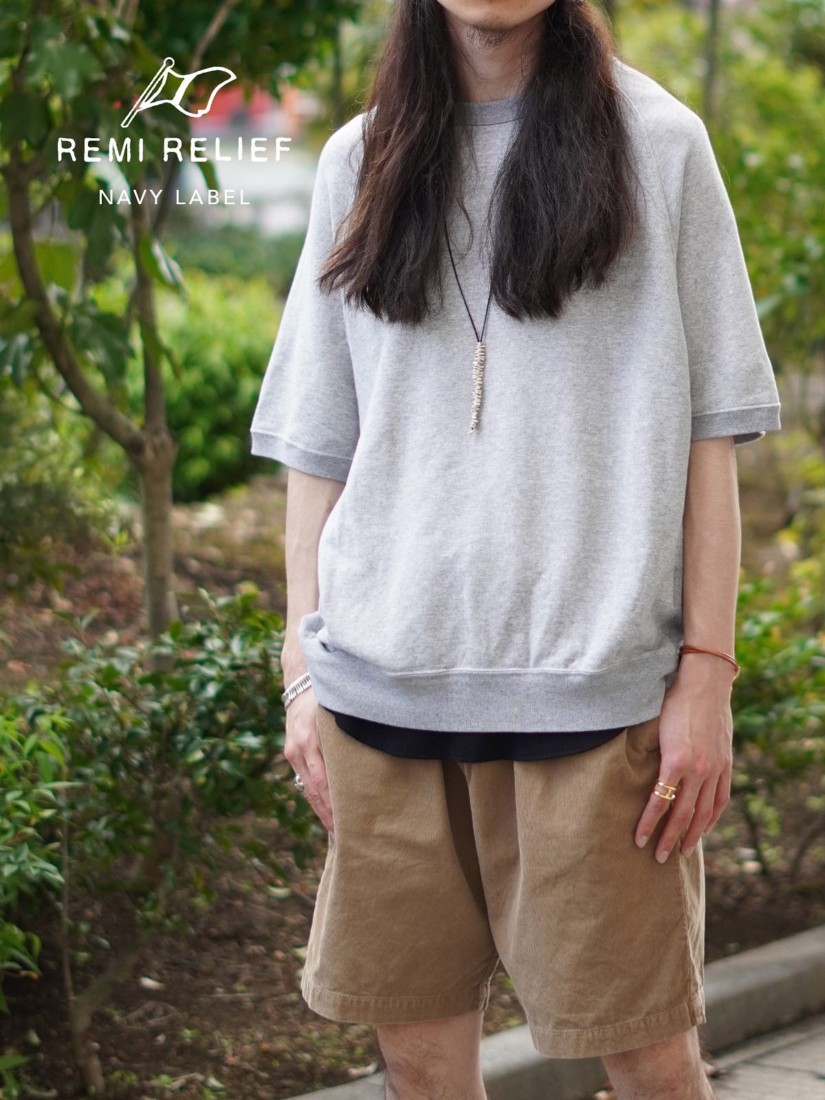PICK UP】 ⁡ REMI RELIEF NAVY LABEL 綿アクリルSSクルー ・REMI 
