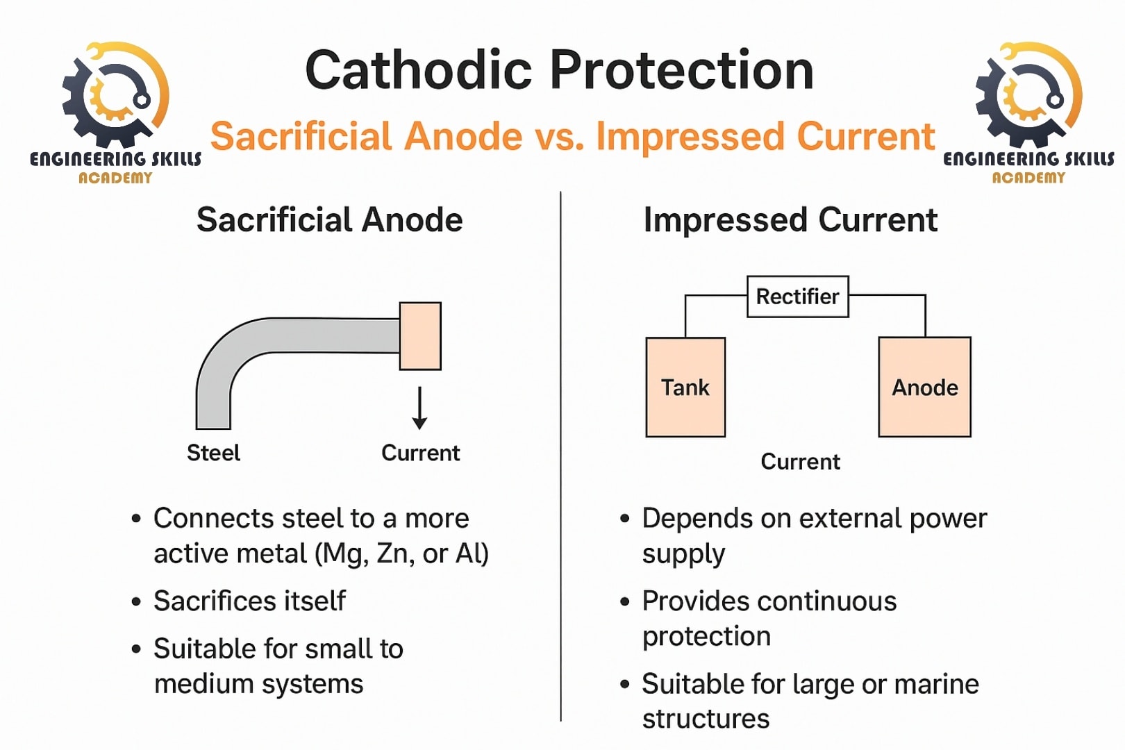 Engineering - 💥 ( الحماية الكاثودية – Sacrificial Anode vs Impressed ...
