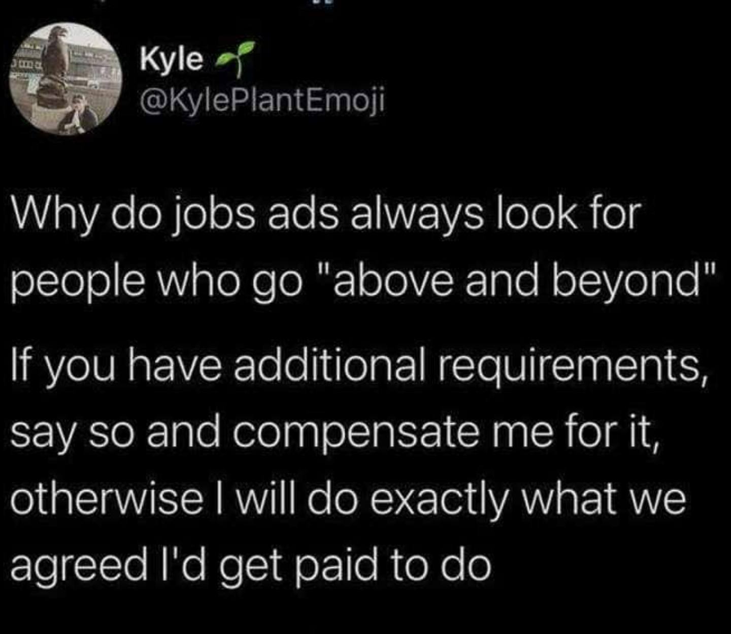 Know - show me your rate for above and beyond and I'll consider | Facebook