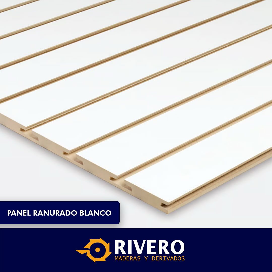 Maderas - Panel Ranurado blanco . . Tablero en MDF ranurado con ...