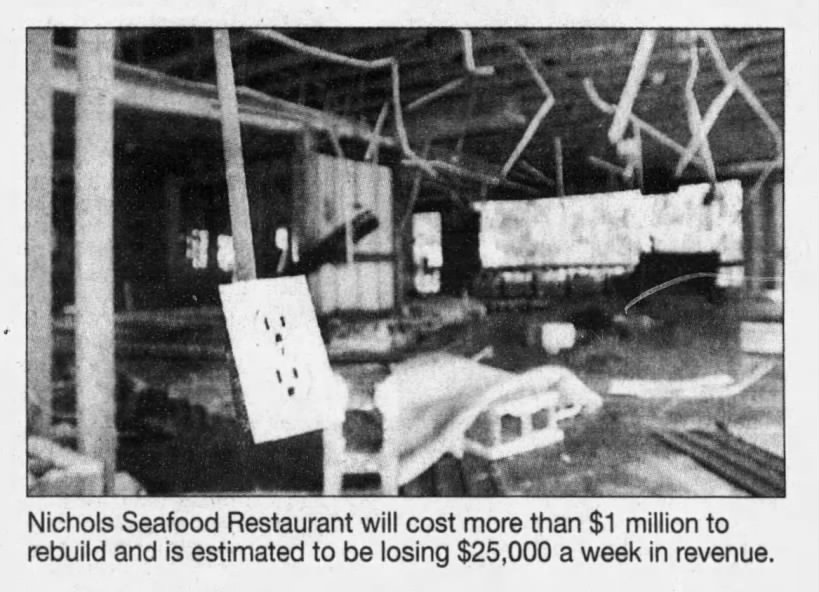 Nichols Seafood suffered damage after Hurricane Ivan made landfall
