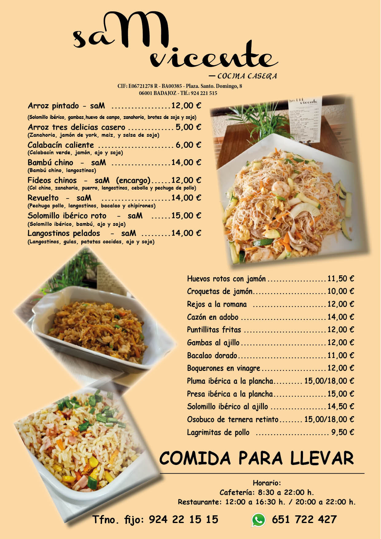 Restaurante Sam Vicente - #restaurantesamvicete presentamos la carta de ...