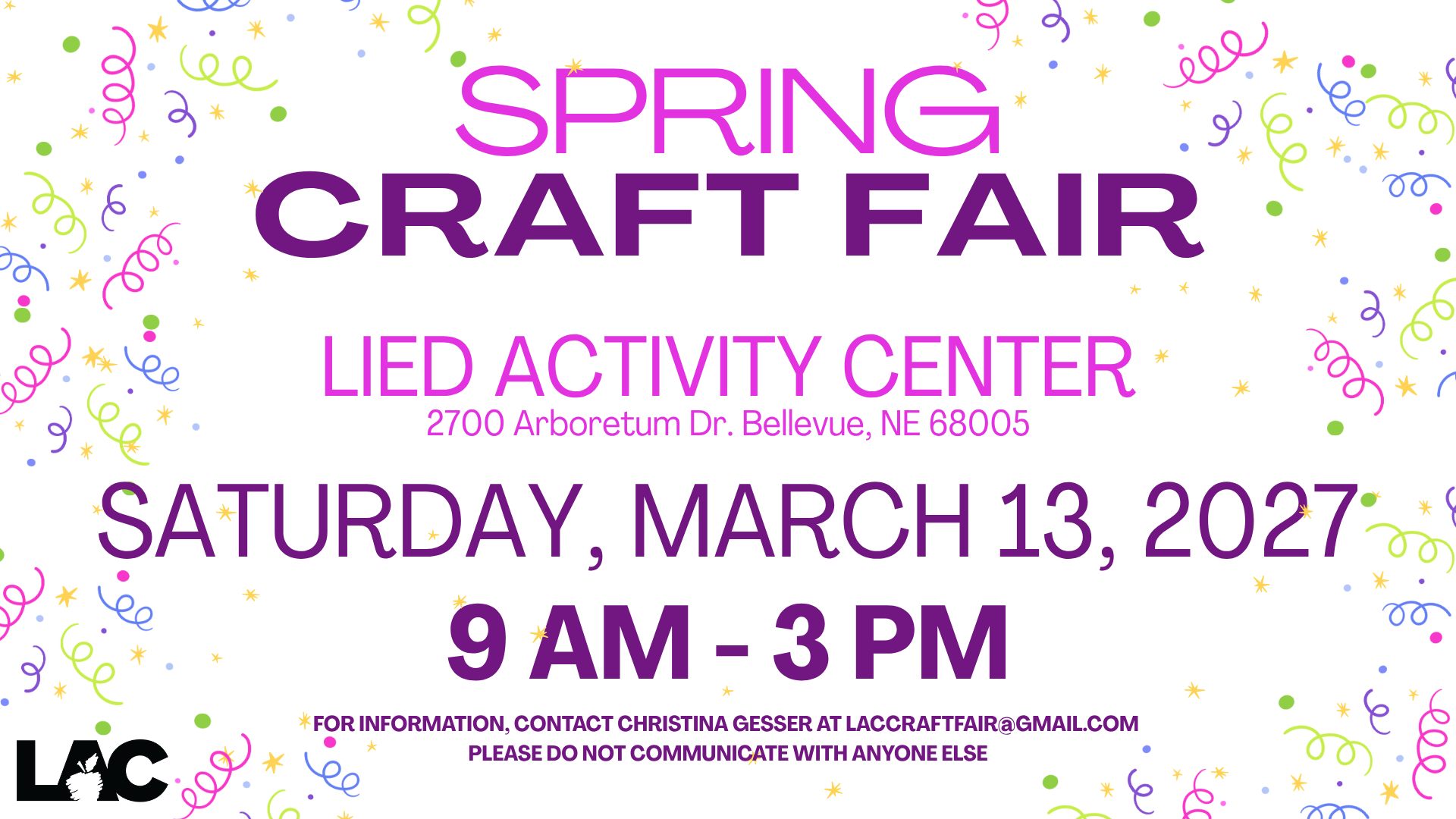Spring Craft Fair at the Lied Activity Center
