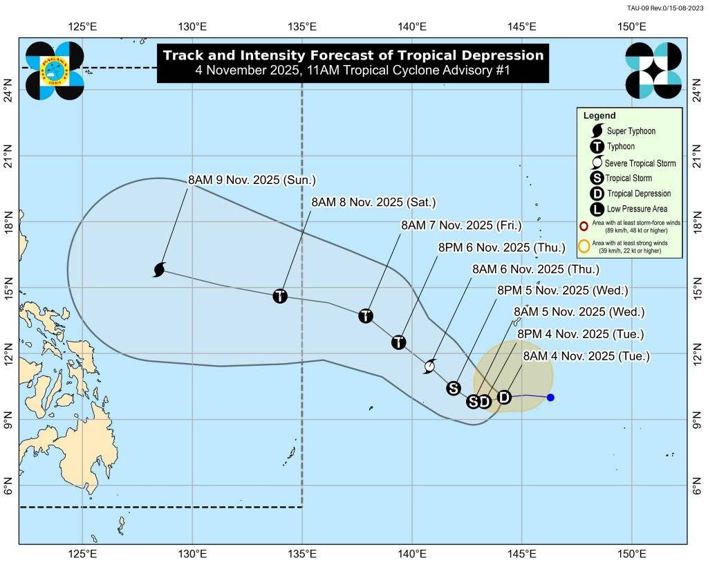 Look: PAGASA released a new forecast track for a Tropical Depression ...