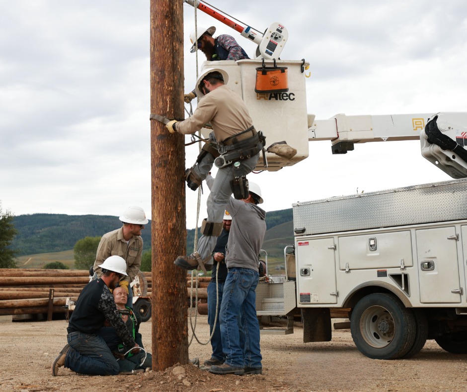 Mountain - Our MPE lineman all took their turns climbing up a practice ...