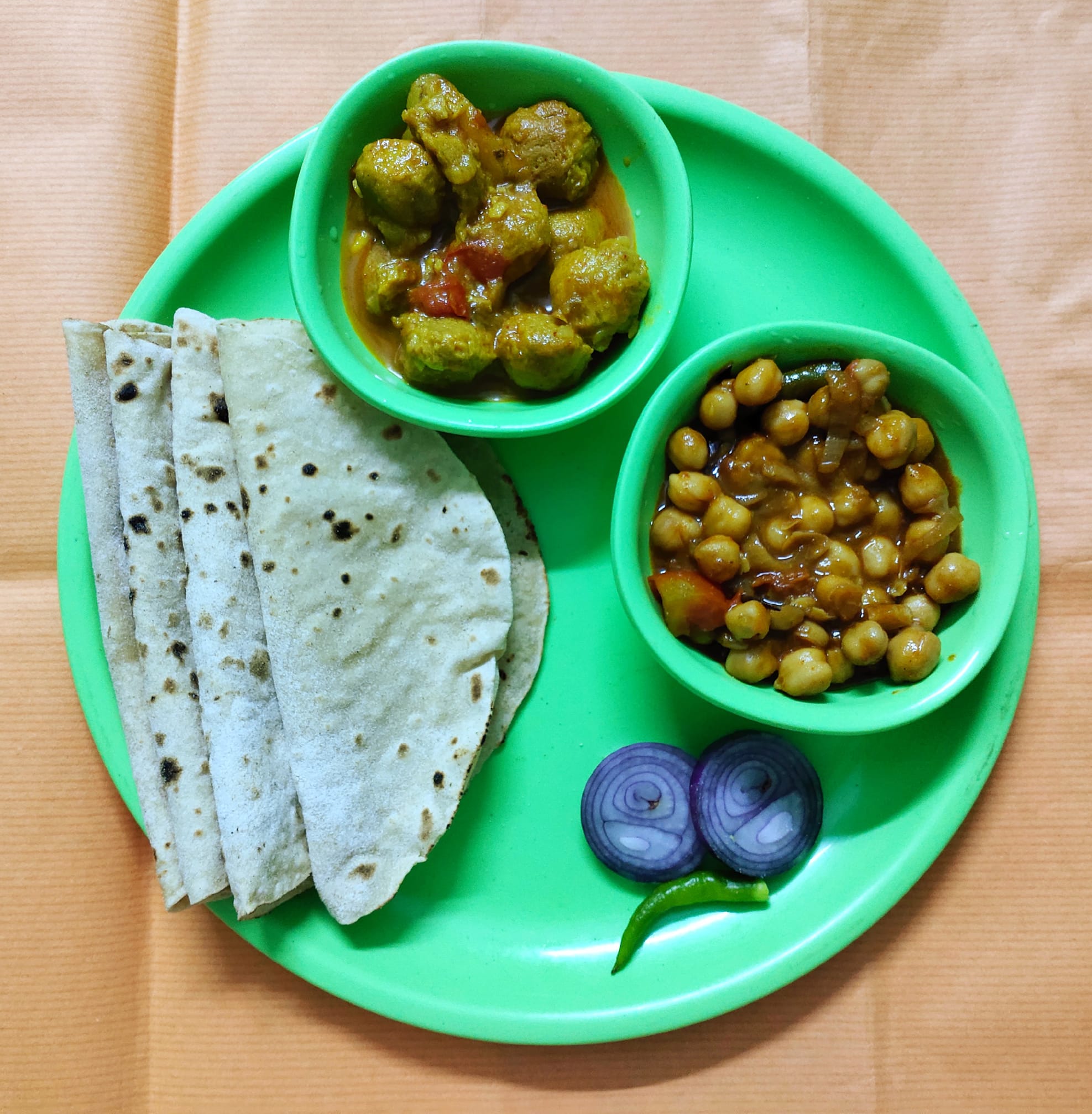 Veg Thali Roti Platter Price : Rs. 60 Menu: Salad Roti (4 pieces) Two ...