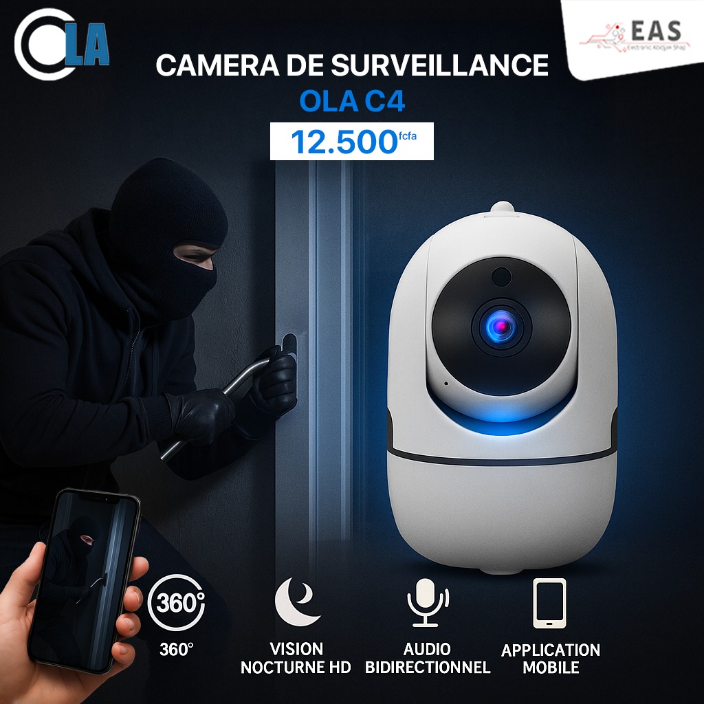 EAS - 📸 La Caméra de Surveillance WiFi OLA C4 - 1080P est disponible au ...