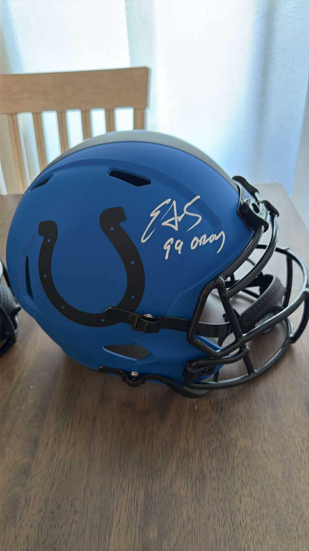 colts blaze football helmet Pittsburgh Steelers UNSIGNED Mini Brand New  Coach's Collectibles Manufacturing note Peyton Manning Indianapolis Colts Fanatics
