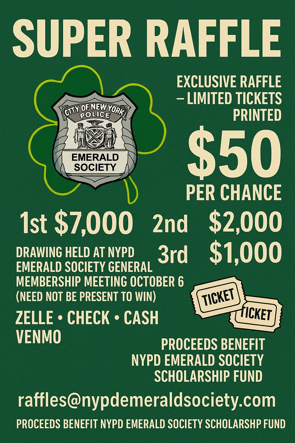 🎟️ NYPD Emerald Society Super... - The NYPD Emerald Society | Facebook